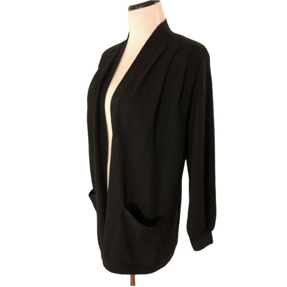 VTG Black St John Separates Open Longline Cardigan Santana Knit Small - Picture 2 of 11